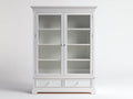 Vetrina - Legno ingegnerizzato-Vetro-Metallo - 104x42x188 cm - Bianco opaco - Stile classico moderno