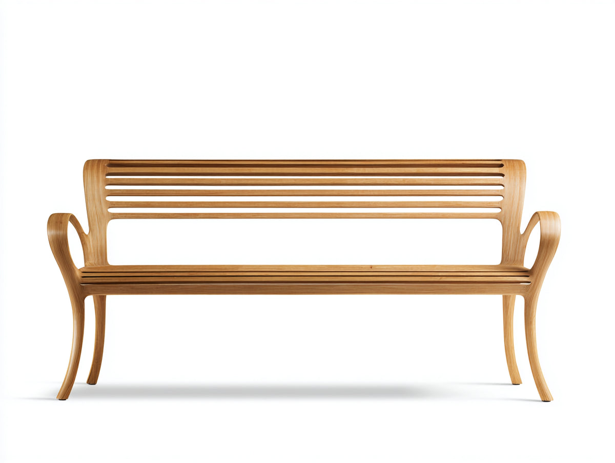 Panche da giardino - Legno - 151x61x83 cm - Miele - Stile classico curvilineo