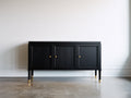 Mobile ingresso-Legno-Metallo-150x42x82 cm-Nero-Oro-Stile classico contemporaneo