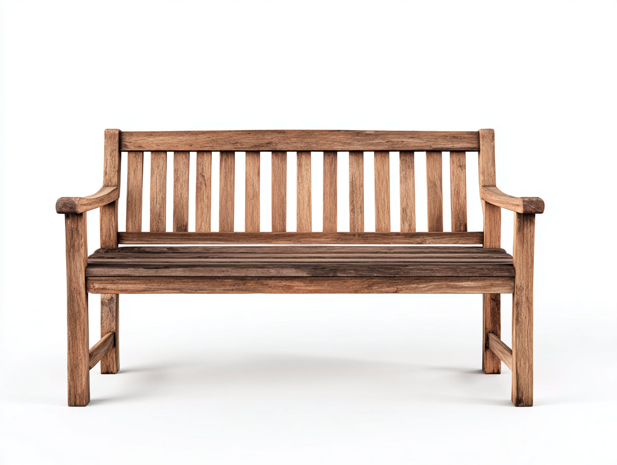 Panche da giardino - Legno - 154x61x88 cm - Marrone anticato - Stile rustico tradizionale
