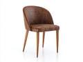 Sedia da pranzo - Similpelle-Legno - 57x58x84 cm - Marrone anticato-Rovere naturale - Stile vintage contemporaneo