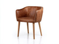Sedia da pranzo - Similpelle - Legno - 62x60x84 cm - Marrone cuoio - Stile industriale vintage