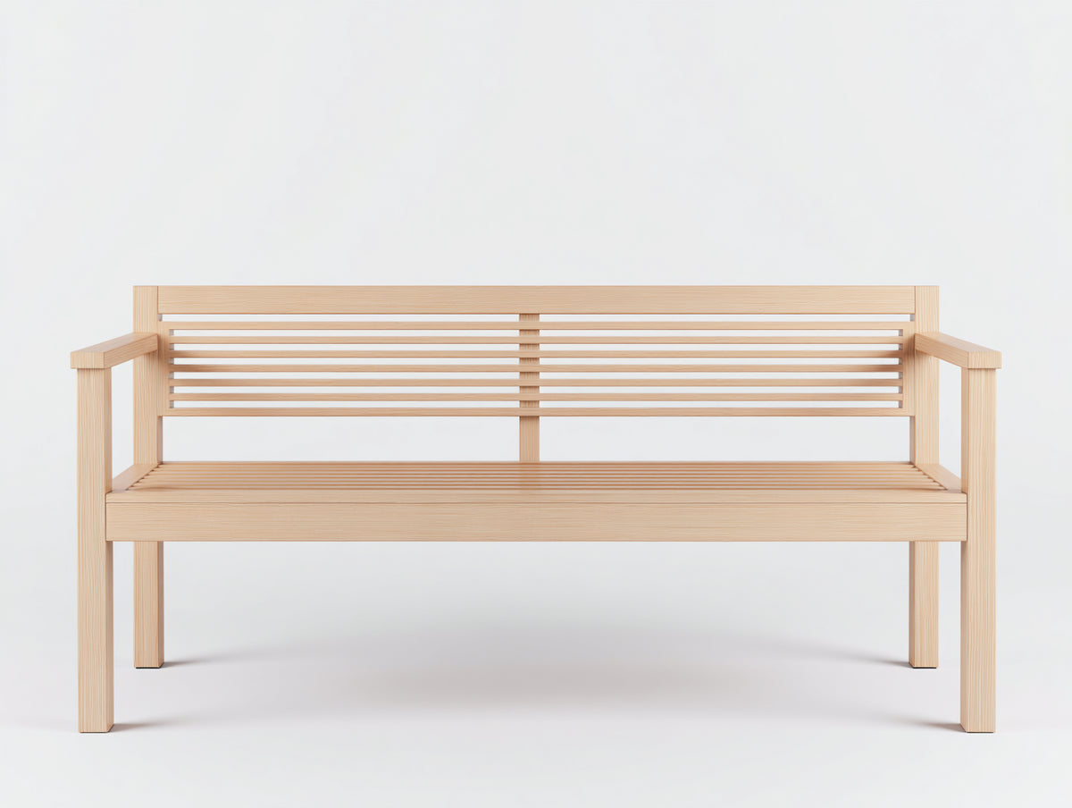 Panche da giardino - Legno - 152x60x84 cm - Legno naturale chiaro - Stile minimalista lineare