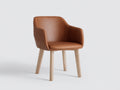Sedia da pranzo - Similpelle - Legno - 60x61x84 cm - Marrone cognac-Rovere chiaro - Stile scandinavo moderno