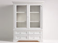 Vetrina - Legno ingegnerizzato-Vetro-Metallo - 109x43x191 cm - Bianco - Stile classico