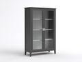 Vetrina - Legno ingegnerizzato-Vetro-Metallo - 96x41x174 cm - Grigio grafite - Stile moderno minimalista