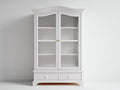 Vetrina - Legno ingegnerizzato-Vetro-Metallo - 101x43x190 cm - Bianco - Stile provenzale