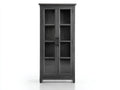 Vetrina - Legno-Vetro-Metallo - 82x38x186 cm - Nero grafite - Stile rustico industriale