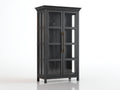 Vetrina - Legno-Vetro-Metallo - 89x40x184 cm - Grigio carbone - Stile industriale