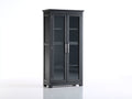 Vetrina - Legno ingegnerizzato-Vetro-Metallo - 84x38x179 cm - Nero antracite - Stile contemporaneo