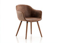 Sedia da pranzo - Similpelle-Legno-Metallo - 62x60x83 cm - Marrone scuro-Noce naturale-Nero - Stile vintage industriale