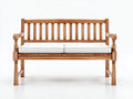 Panche da giardino - Legno-Tessuto - 154x63x89 cm - Rovere miele-Bianco panna - Stile tradizionale con braccioli torniti