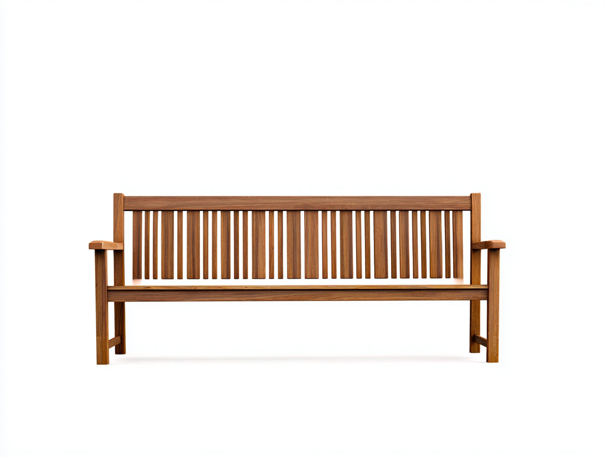 Panche da giardino - Legno - 171x63x87 cm - Noce medio - Stile decorativo a listelli verticali