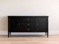 Mobile ingresso - Legno - Metallo - 145x42x82 cm - Nero-Oro - Stile classico contemporaneo