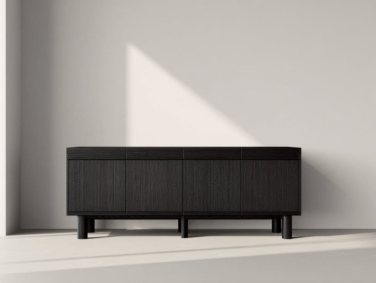Mobile ingresso-Legno-182x46x76 cm-Nero-Stile moderno minimalista